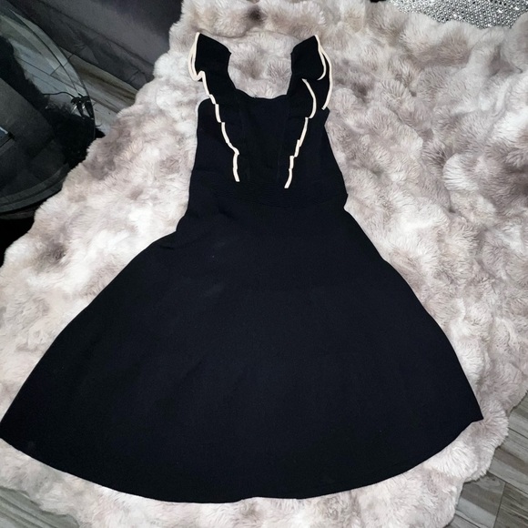 Sandro Paris Black and Cream Knit Dress, 38 - Picture 11 of 16